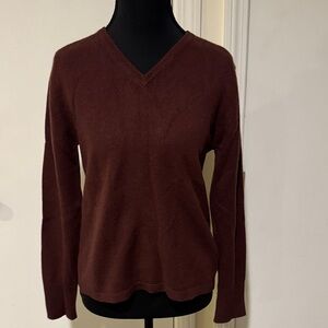 DKNY Burgundy V-Neck Sweater